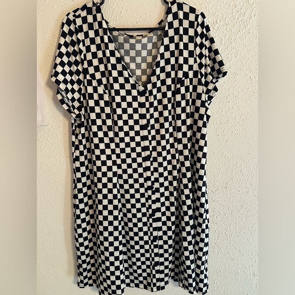 Checkered Black and White Dress